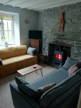 Lounge with woodburner